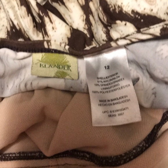 Brown and cream size 12 one piece swimsuit - Picture 3 of 6